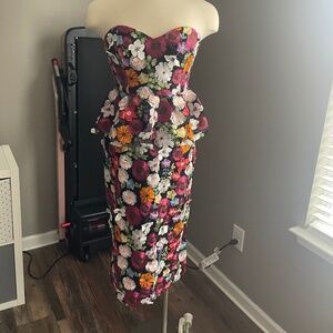 Strapless floral dress